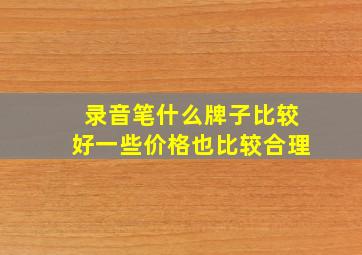 录音笔什么牌子比较好一些价格也比较合理