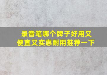 录音笔哪个牌子好用又便宜又实惠耐用推荐一下