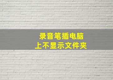 录音笔插电脑上不显示文件夹