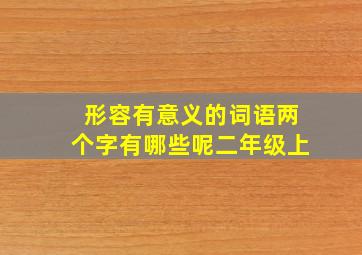 形容有意义的词语两个字有哪些呢二年级上