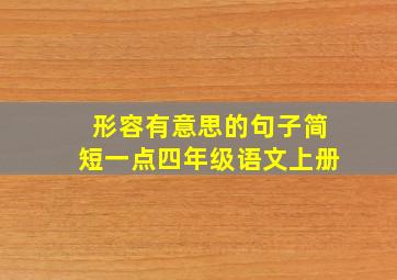 形容有意思的句子简短一点四年级语文上册