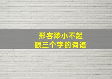 形容渺小不起眼三个字的词语