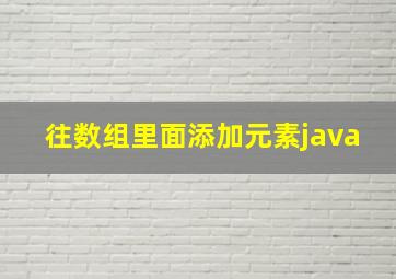 往数组里面添加元素java