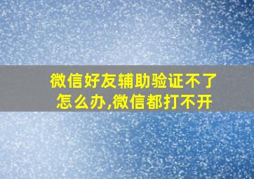 微信好友辅助验证不了怎么办,微信都打不开