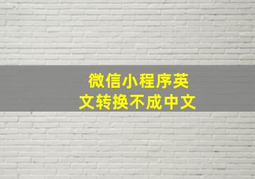 微信小程序英文转换不成中文