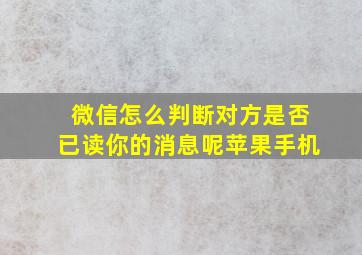 微信怎么判断对方是否已读你的消息呢苹果手机