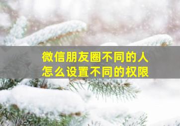 微信朋友圈不同的人怎么设置不同的权限