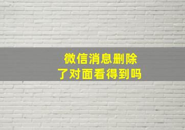 微信消息删除了对面看得到吗