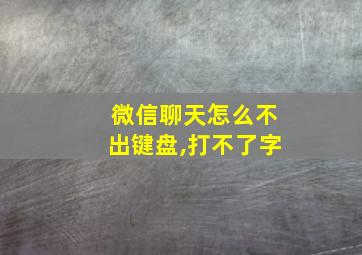 微信聊天怎么不出键盘,打不了字