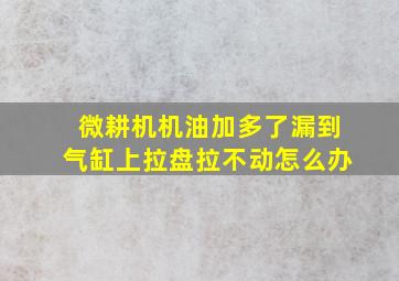 微耕机机油加多了漏到气缸上拉盘拉不动怎么办