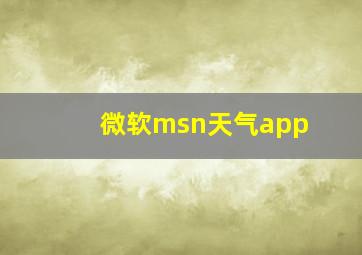 微软msn天气app