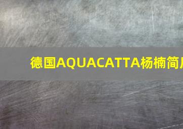 德国AQUACATTA杨楠简历