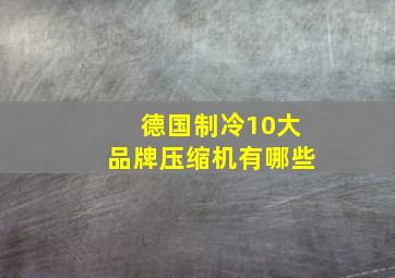 德国制冷10大品牌压缩机有哪些