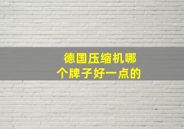 德国压缩机哪个牌子好一点的