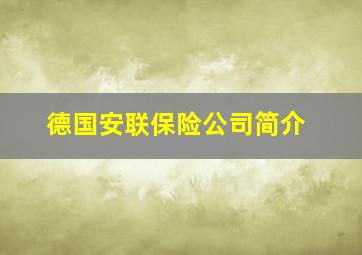 德国安联保险公司简介