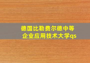 德国比勒费尔德中等企业应用技术大学qs