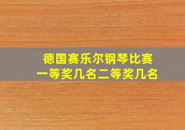 德国赛乐尔钢琴比赛一等奖几名二等奖几名