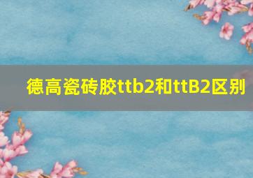 德高瓷砖胶ttb2和ttB2区别