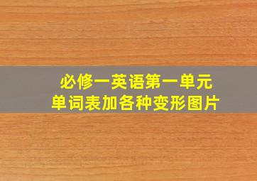 必修一英语第一单元单词表加各种变形图片