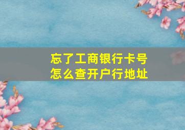 忘了工商银行卡号怎么查开户行地址