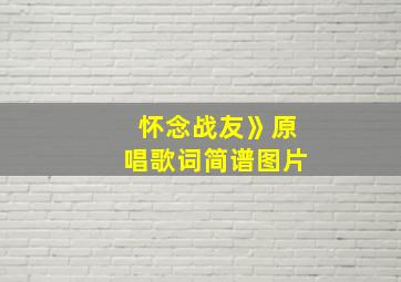 怀念战友》原唱歌词简谱图片