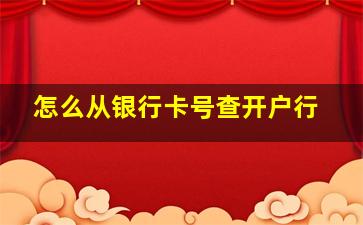 怎么从银行卡号查开户行