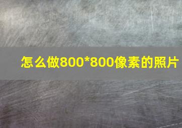 怎么做800*800像素的照片