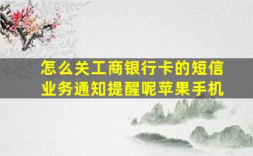 怎么关工商银行卡的短信业务通知提醒呢苹果手机