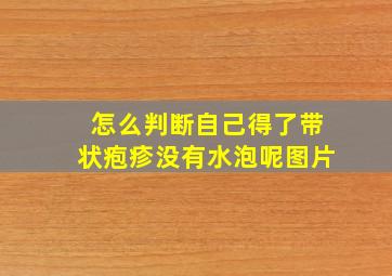 怎么判断自己得了带状疱疹没有水泡呢图片