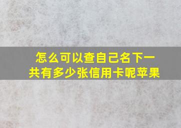 怎么可以查自己名下一共有多少张信用卡呢苹果