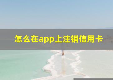 怎么在app上注销信用卡