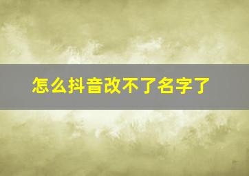 怎么抖音改不了名字了