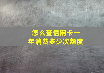 怎么查信用卡一年消费多少次额度