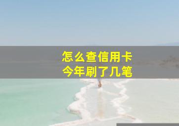 怎么查信用卡今年刷了几笔