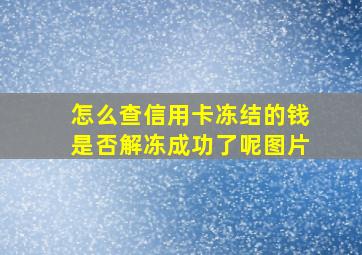 怎么查信用卡冻结的钱是否解冻成功了呢图片