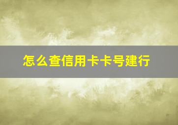 怎么查信用卡卡号建行