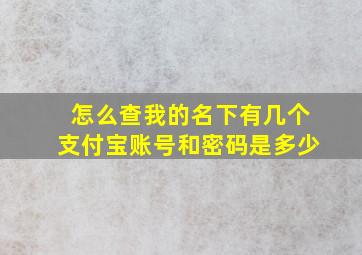 怎么查我的名下有几个支付宝账号和密码是多少