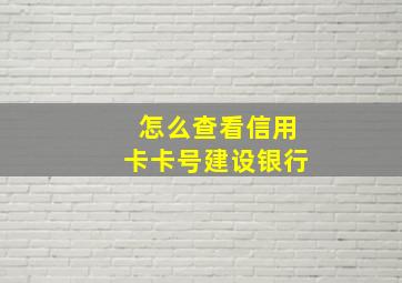 怎么查看信用卡卡号建设银行