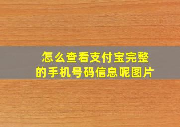 怎么查看支付宝完整的手机号码信息呢图片