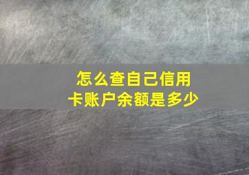 怎么查自己信用卡账户余额是多少