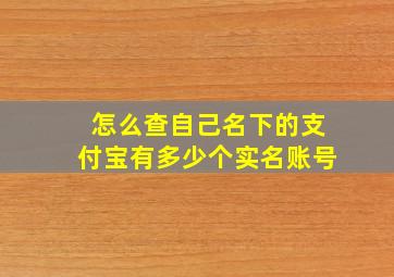 怎么查自己名下的支付宝有多少个实名账号