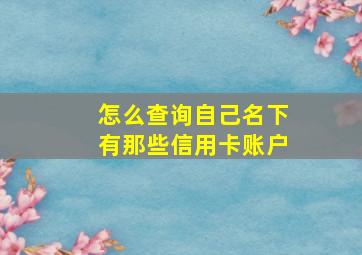 怎么查询自己名下有那些信用卡账户