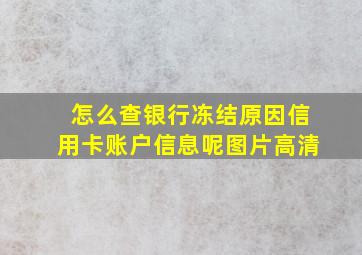 怎么查银行冻结原因信用卡账户信息呢图片高清