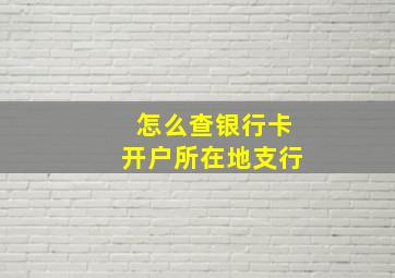 怎么查银行卡开户所在地支行