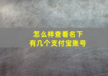 怎么样查看名下有几个支付宝账号