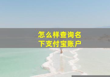 怎么样查询名下支付宝账户