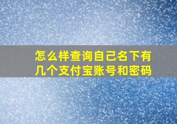 怎么样查询自己名下有几个支付宝账号和密码