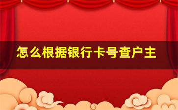 怎么根据银行卡号查户主