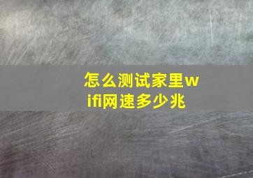 怎么测试家里wifi网速多少兆