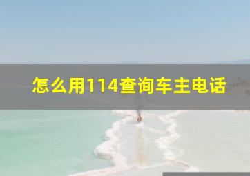 怎么用114查询车主电话